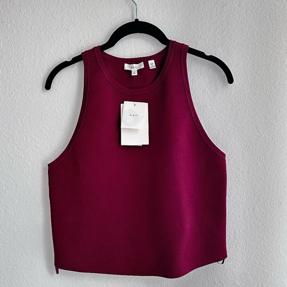 A.L.C. Bailey Cropped Tank Top - Mulberry NWT - Picture 1 of 10